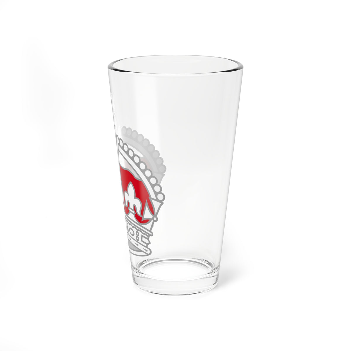 1901 pattern Tudor Crown silver and red (United Kingdom) (Military Rank) Pint Glass 16oz