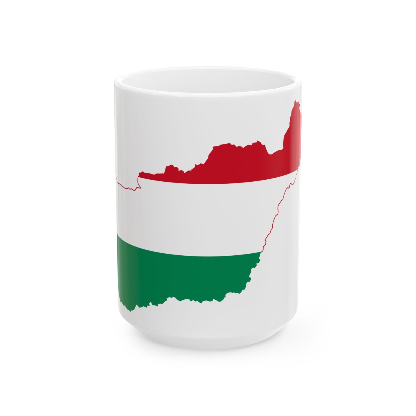 Flag-map of Hungary with Zakarpattia Oblast (Hungary) White Coffee Mug