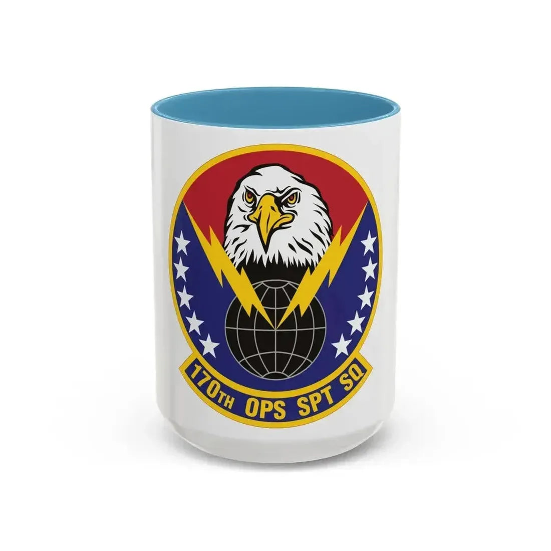 170th Operations Support Squadron (U.S. Air Force) Accent Coffee Mug 15oz Light Blue - Go Mug Yourself