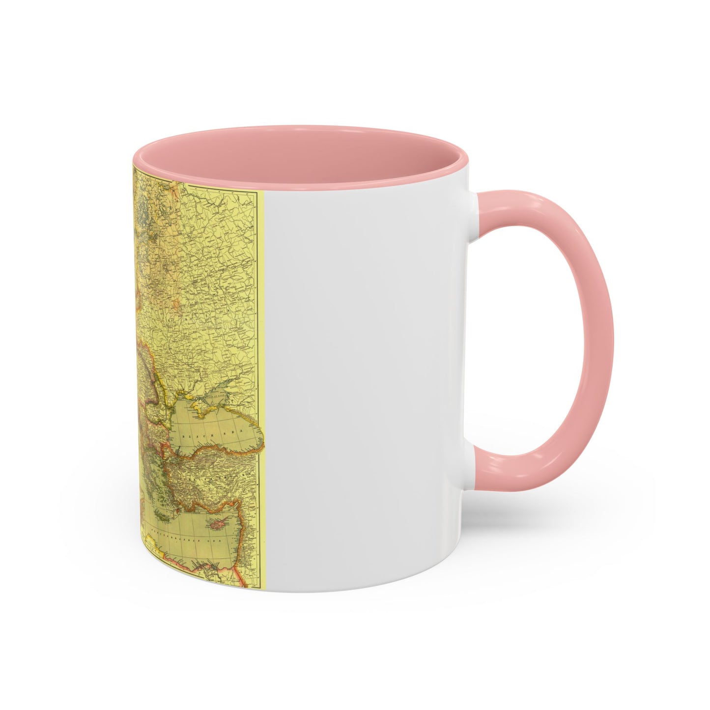 Europe and Africa and Asia (1915) (Map) Accent Coffee Mug