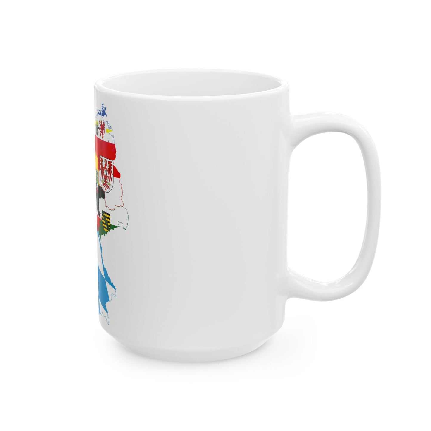 Flag-map of Germany subdivisions (Germany) White Coffee Mug