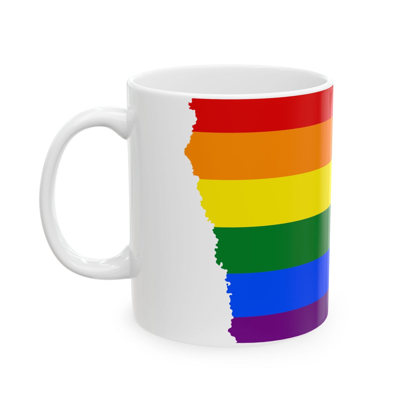 LGBT flag map of Iowa (United States) White Coffee Mug
