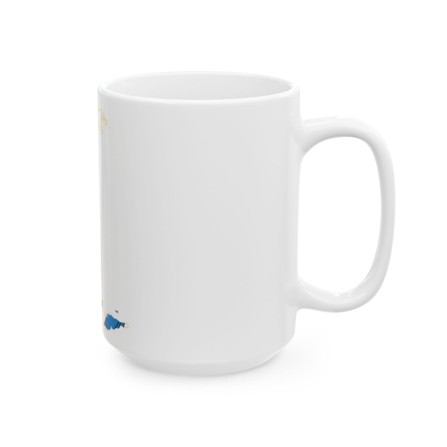 Flag-map of the United States Virgin Islands (United States) White Coffee Mug