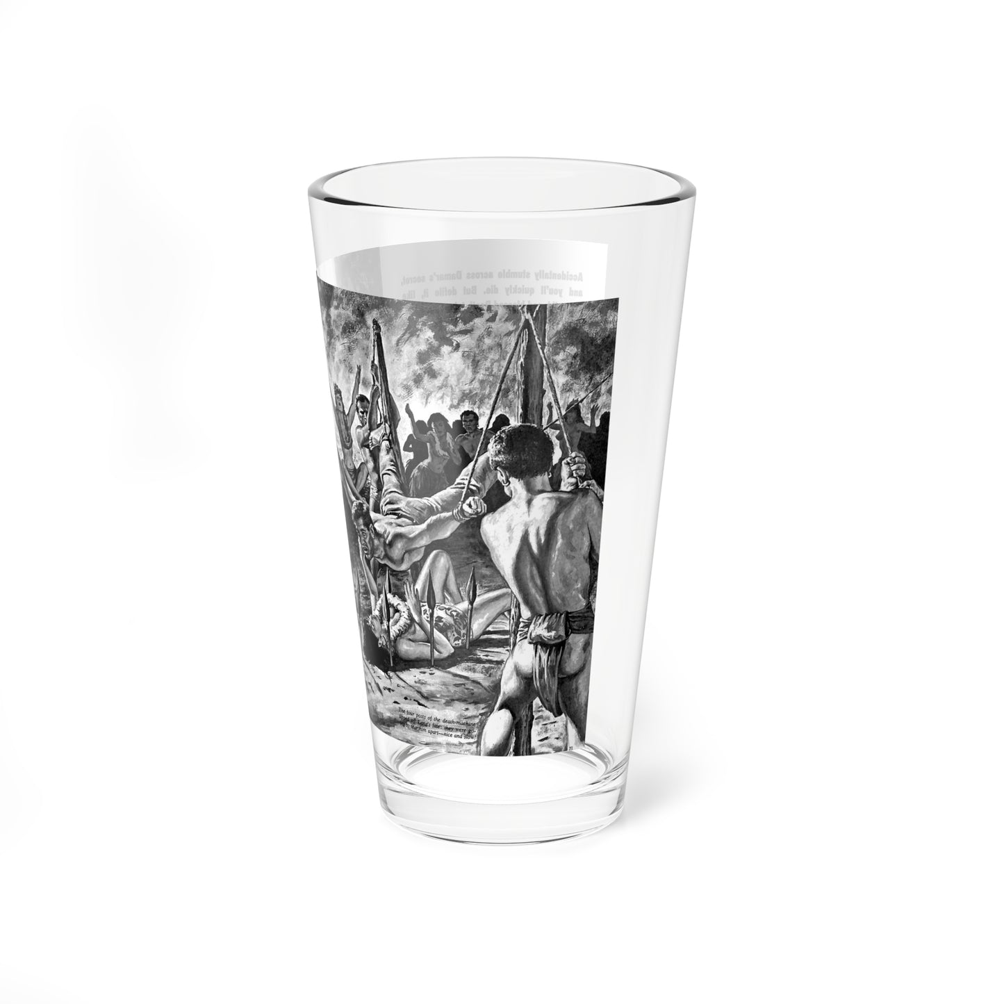 Ordeal on the Isle of the Everlasting Dead, Man's Life, July 1962 (Magazine Illustration) Pint Glass 16oz