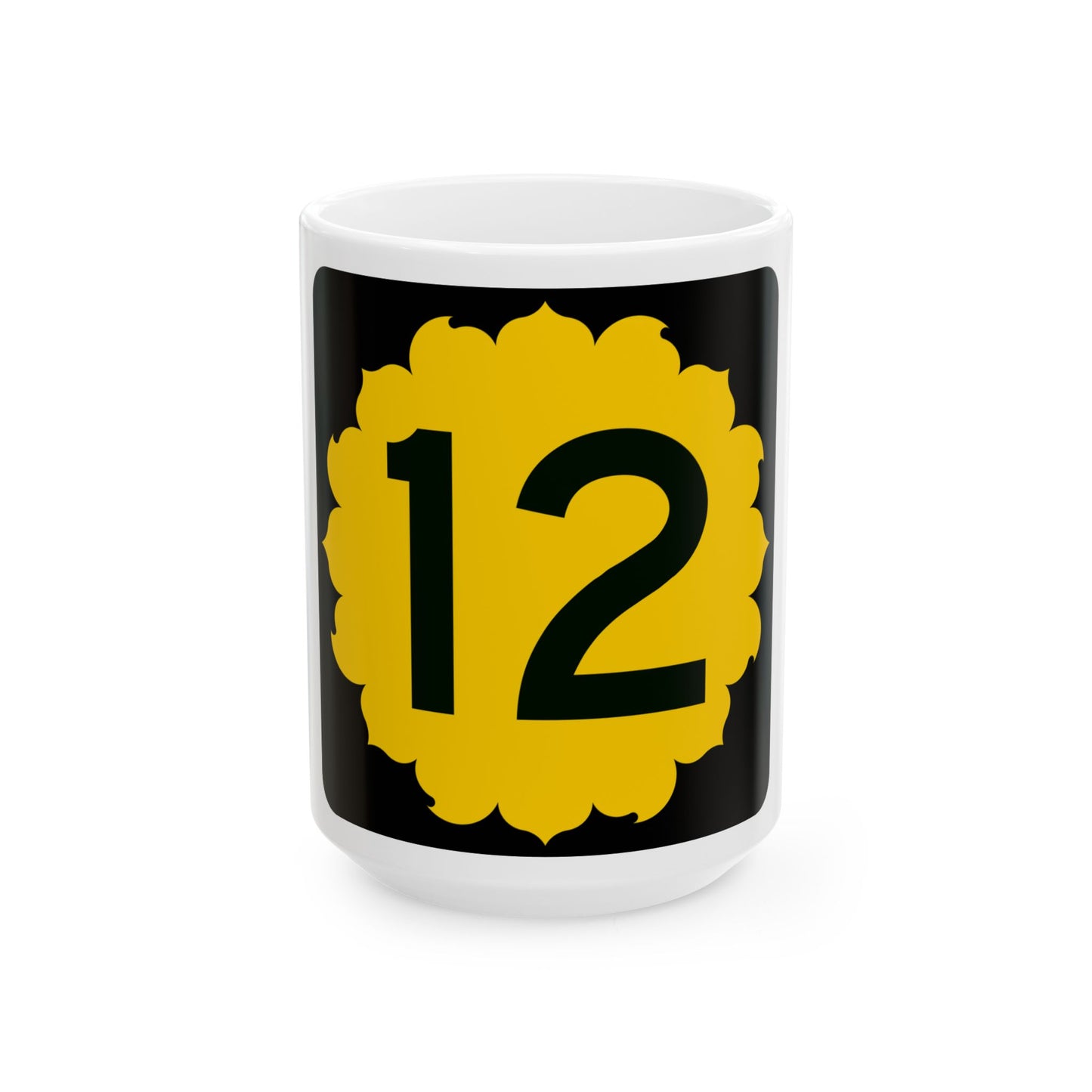 K-12 (Kansas) (Road Sign) White Coffee Mug