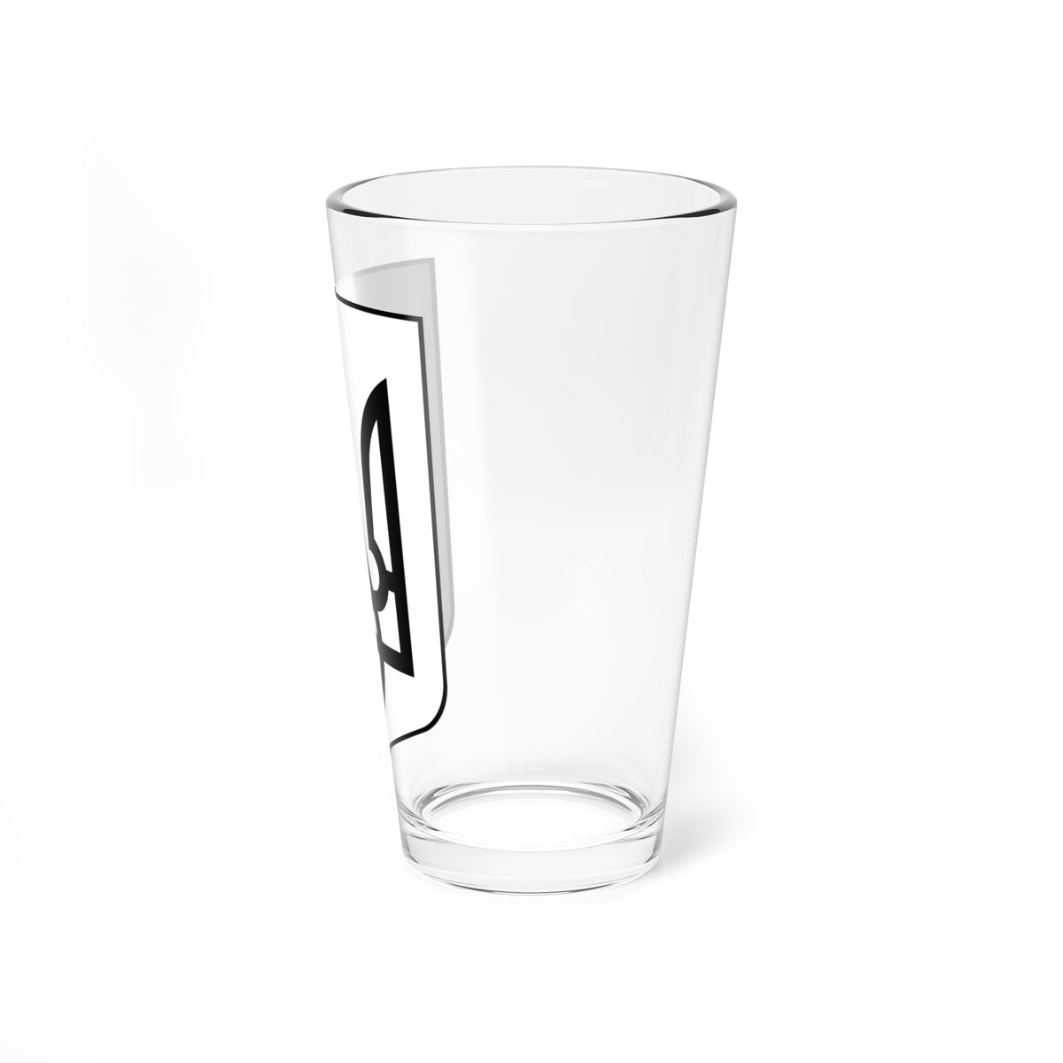 Lesser Coat of Arms of Ukraine bw (Ukraine) (Coat of Arms) Pint Glass 16oz
