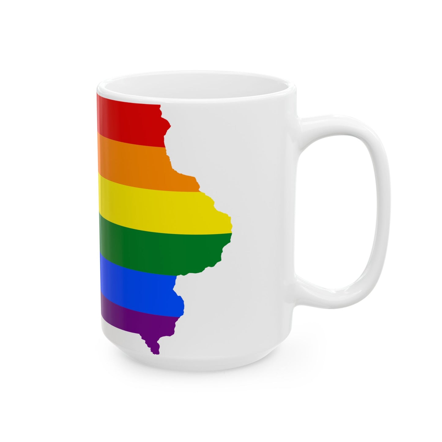 LGBT flag map of Iowa (United States) White Coffee Mug