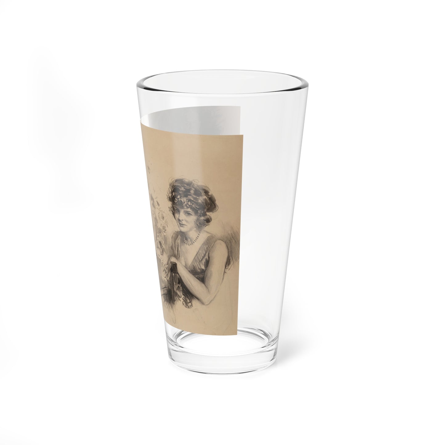 Impressing the Lady, The Saturday Evening Post interior illustration, 1922 - Pint Glass 16oz