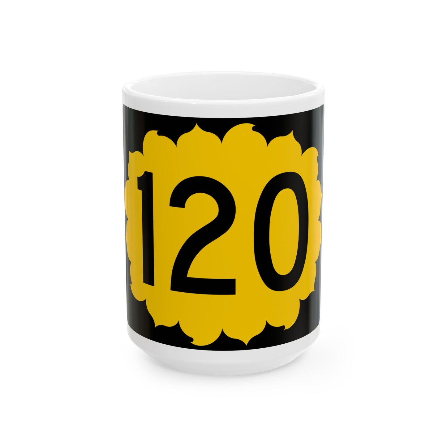 K-120 (Kansas) (Road Sign) White Coffee Mug