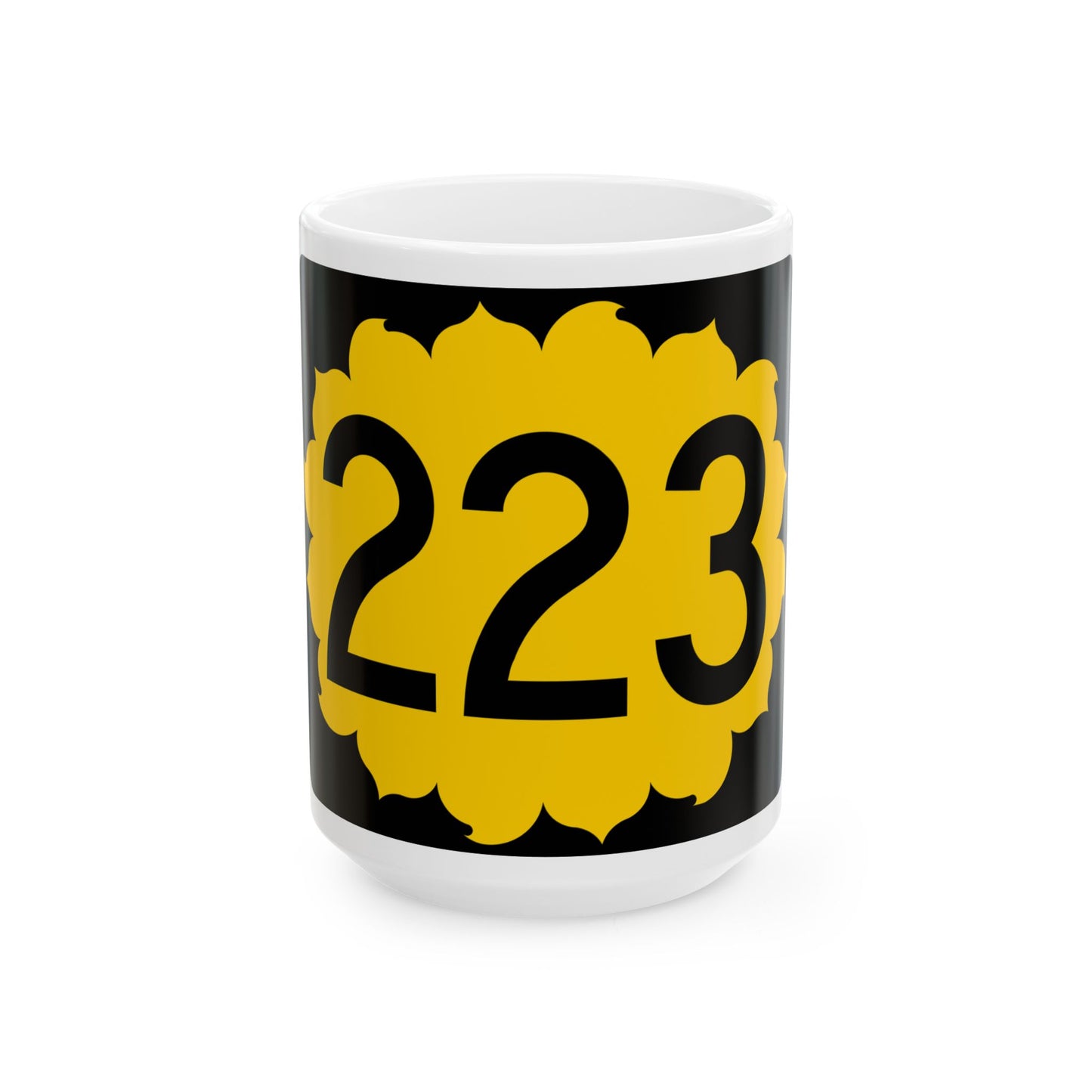 K-223 (Kansas) (Road Sign) White Coffee Mug