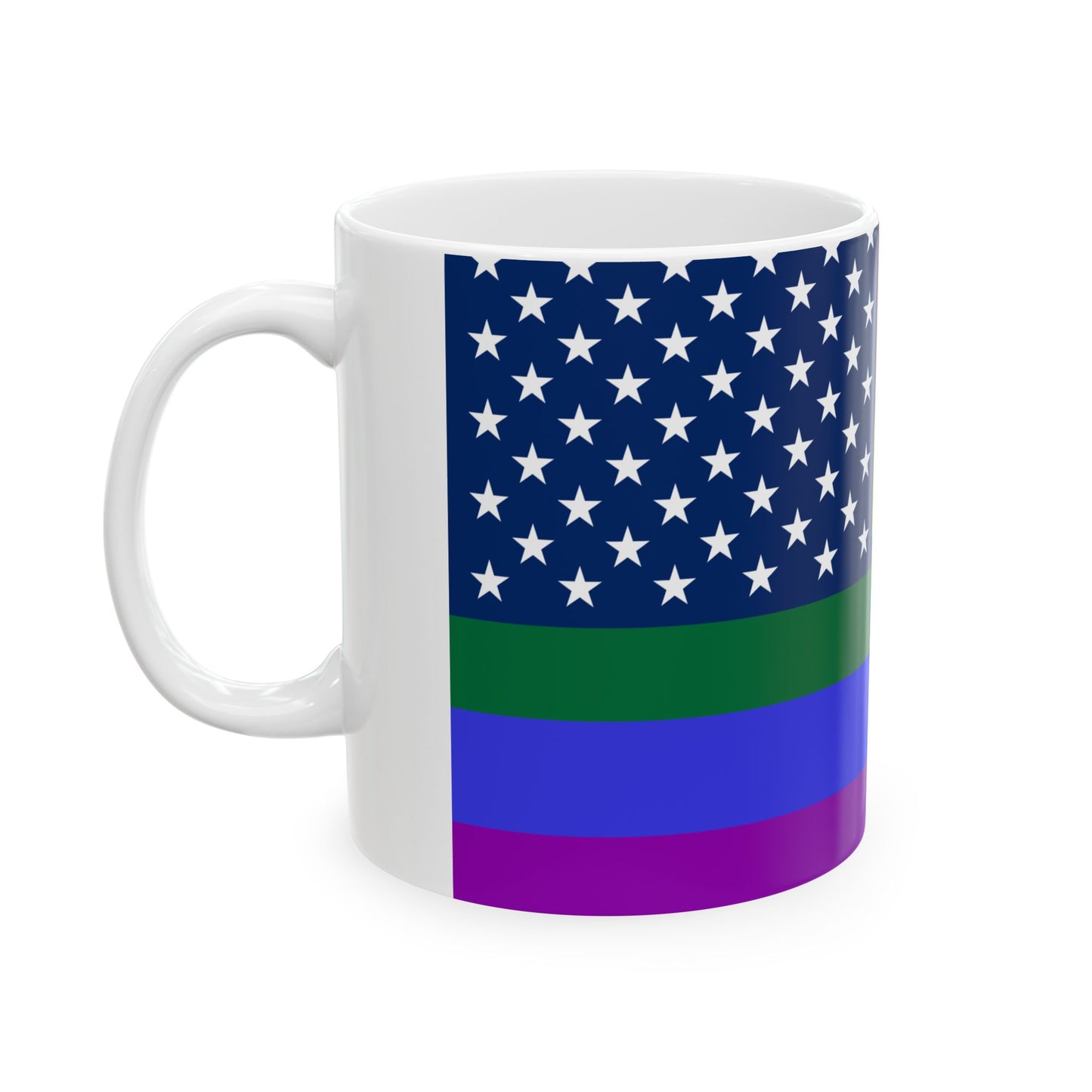 LGBT USA flag cropped (United States) White Coffee Mug