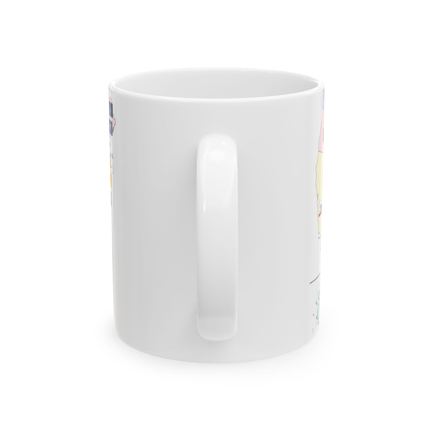 Map of the United States with flags (United States) White Coffee Mug