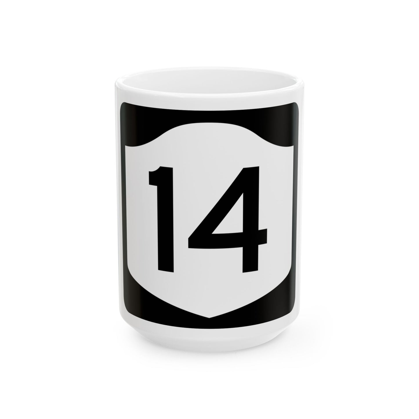 NY-14 (New York) (Road Sign) White Coffee Mug