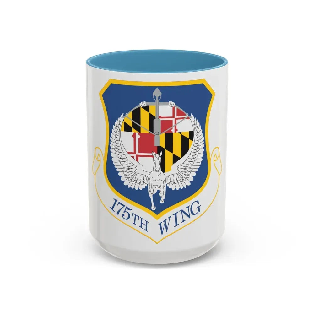 175th Wing (U.S. Air Force) Accent Coffee Mug 15oz Light Blue - Go Mug Yourself