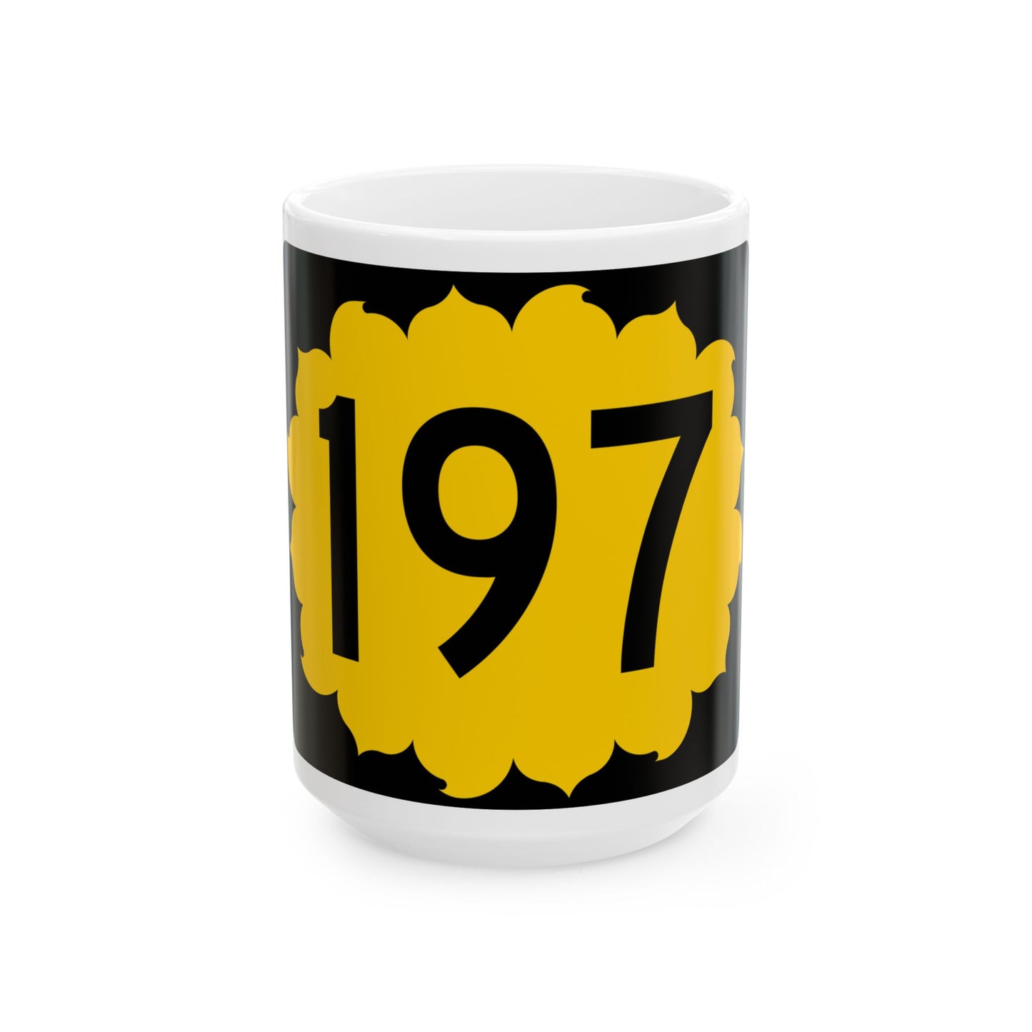 K-197 (Kansas) (Road Sign) White Coffee Mug