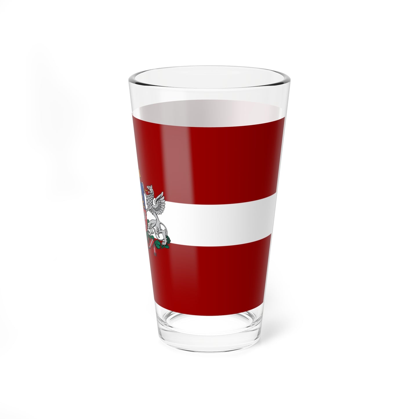 Flag of Latvia with coat of arms (Latvia) Pint Glass 16oz