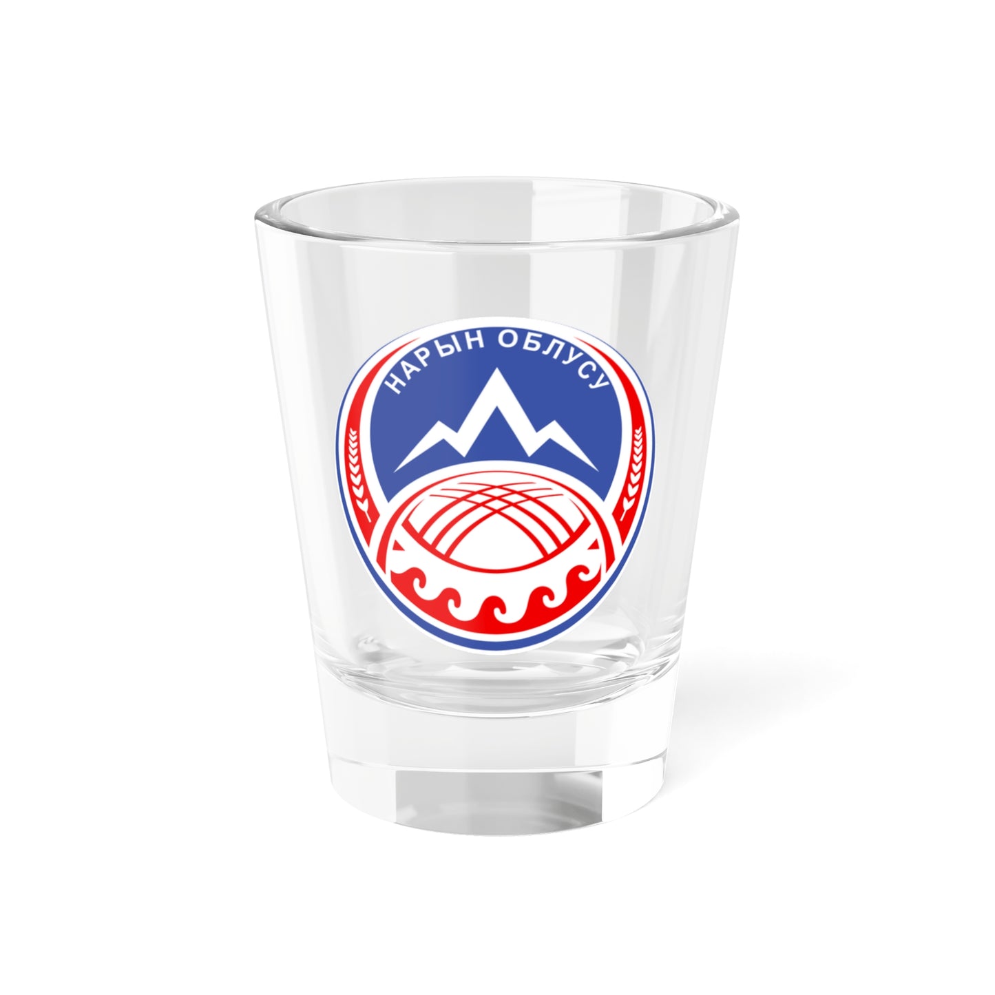 Naryn obl coa (Kyrgyzstan) (Coat of Arms) Shot Glass 1.5oz