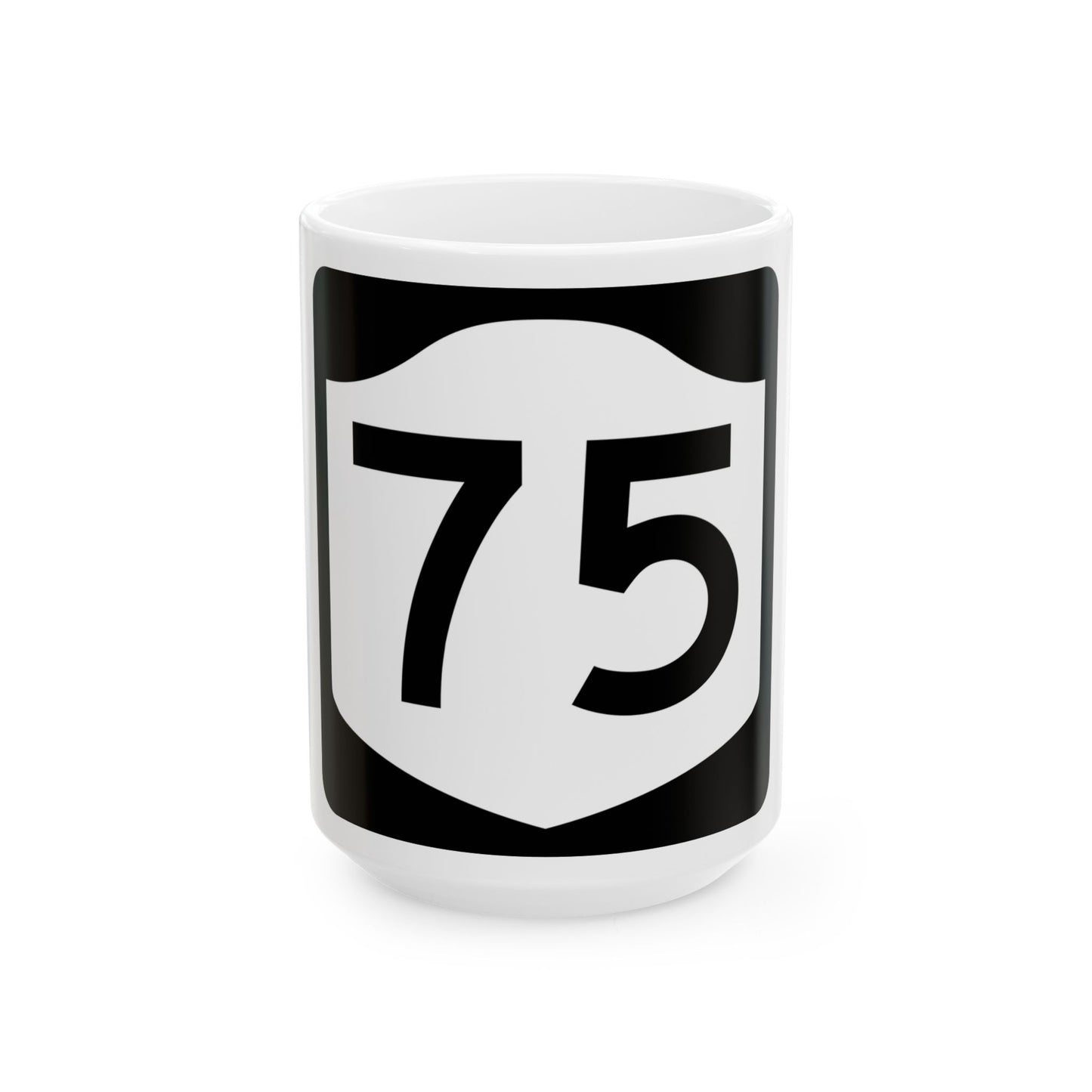 NY-75 (New York) (Road Sign) White Coffee Mug