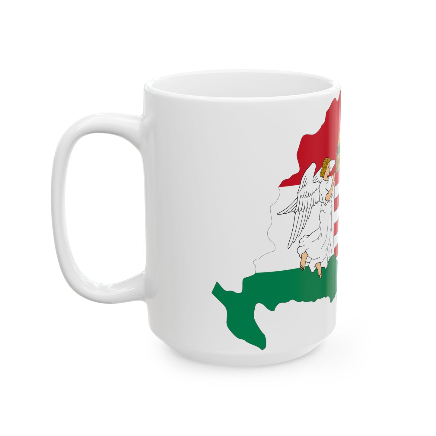Kingdom of Hungary flag map (Hungary) White Coffee Mug