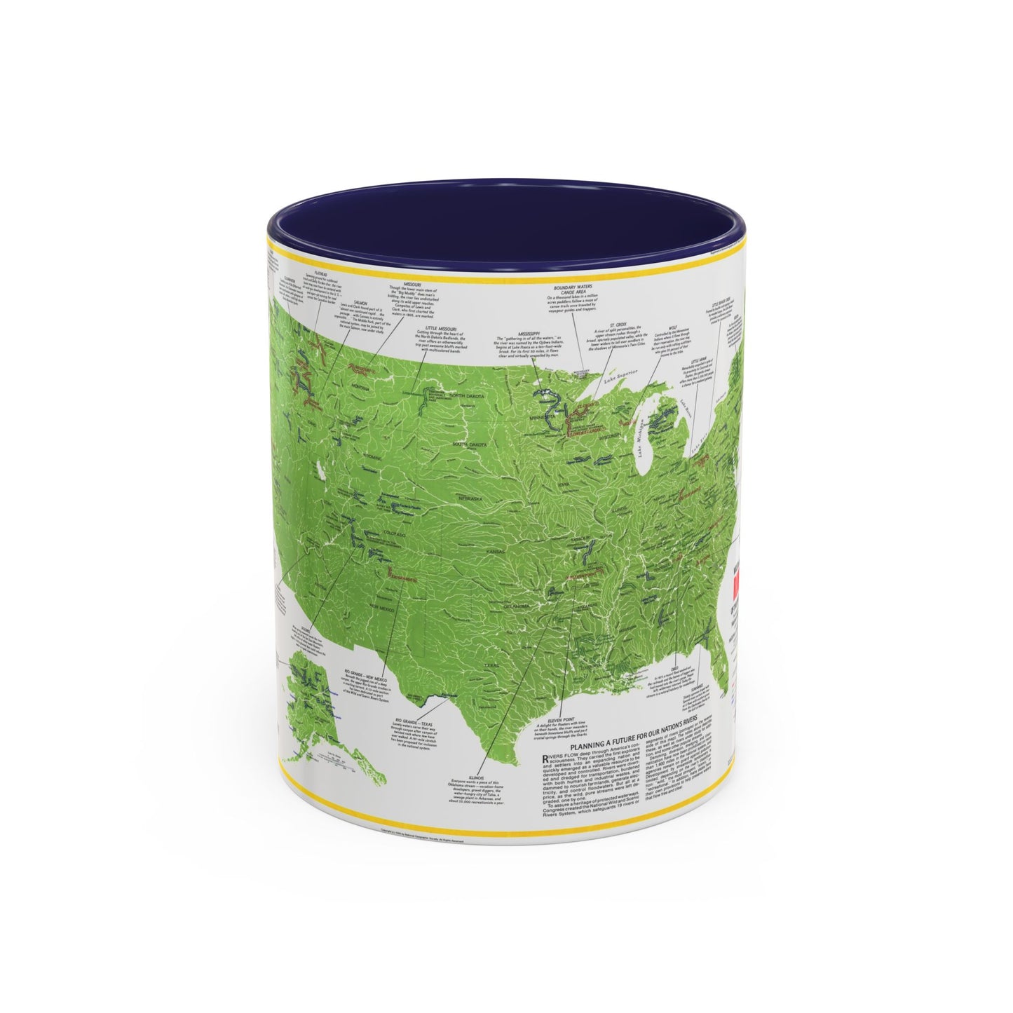 USA - Wild and Scenic Rivers 1 (1977) (Map) Accent Coffee Mug