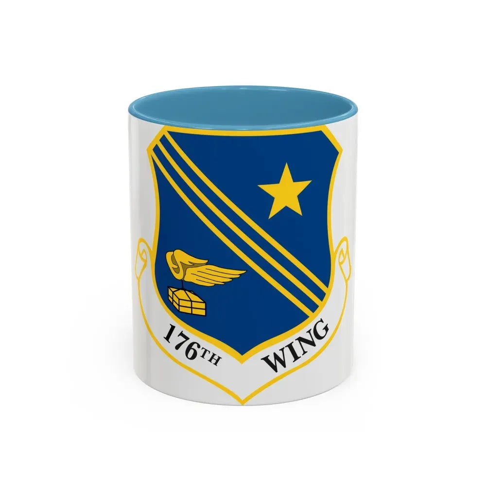 176th Wing (U.S. Air Force) Accent Coffee Mug 11oz Light Blue - Go Mug Yourself