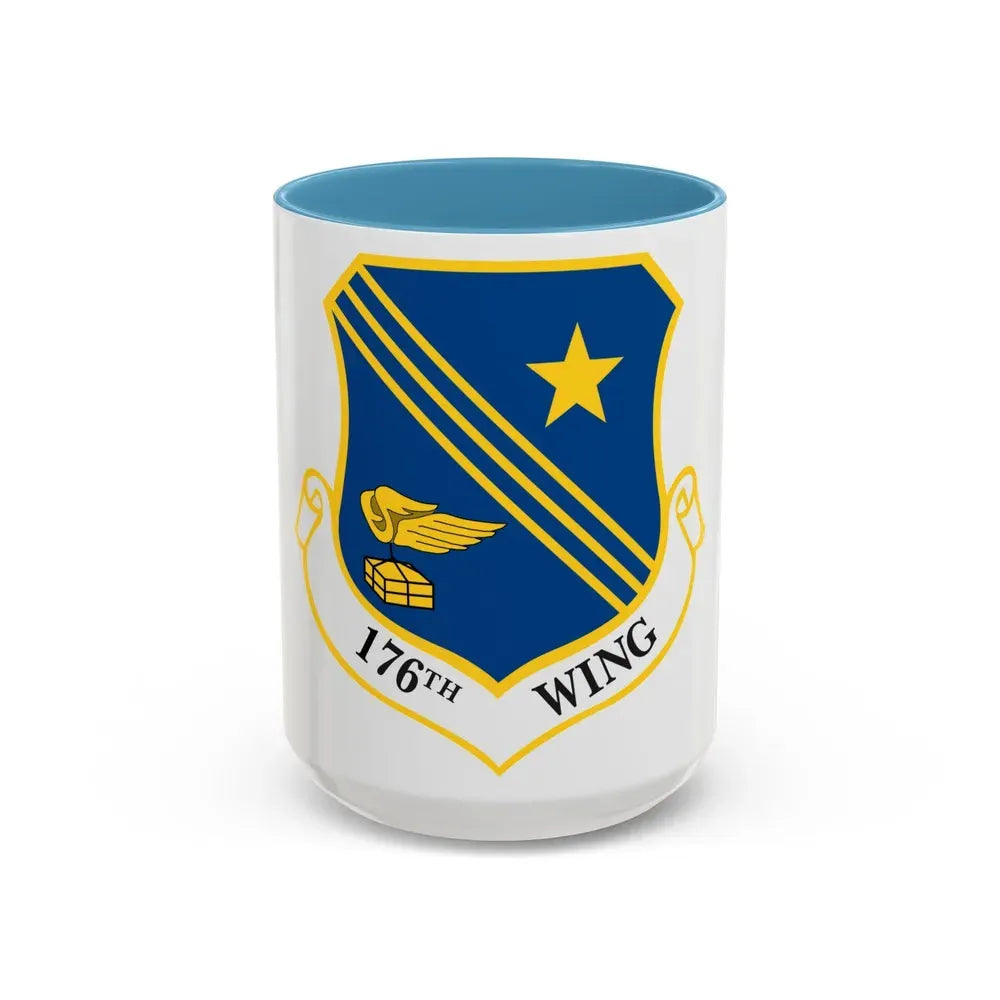 176th Wing (U.S. Air Force) Accent Coffee Mug 15oz Light Blue - Go Mug Yourself