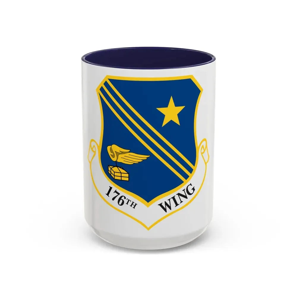 176th Wing (U.S. Air Force) Accent Coffee Mug 15oz Navy - Go Mug Yourself