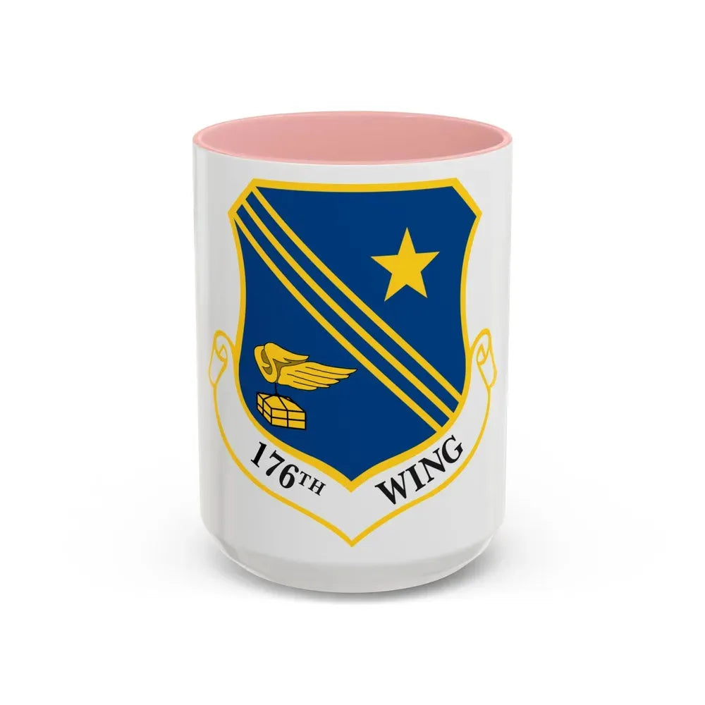 176th Wing (U.S. Air Force) Accent Coffee Mug 15oz Pink - Go Mug Yourself