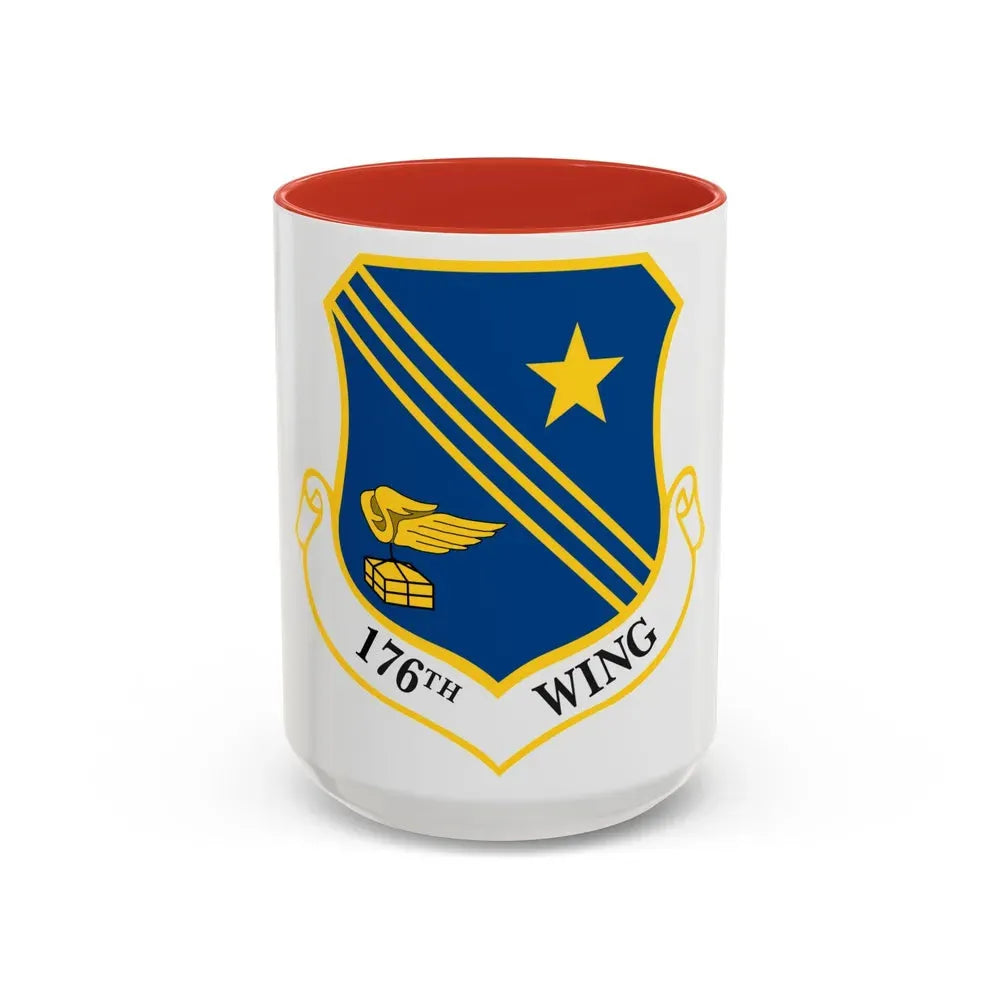 176th Wing (U.S. Air Force) Accent Coffee Mug 15oz Red - Go Mug Yourself
