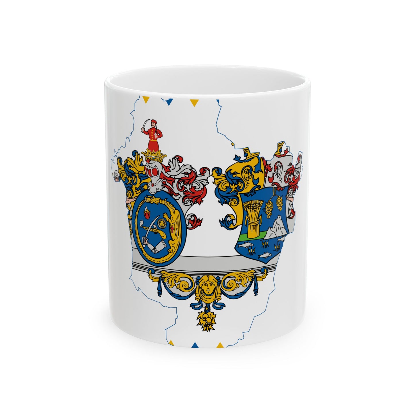 Flag-map of Hajdu-Bihar County (Hungary) White Coffee Mug