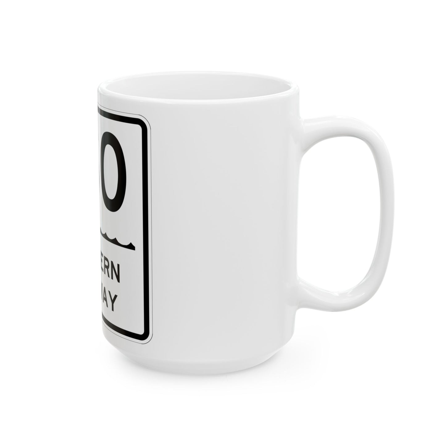 Southern Pkwy Shield (New York) (Road Sign) White Coffee Mug
