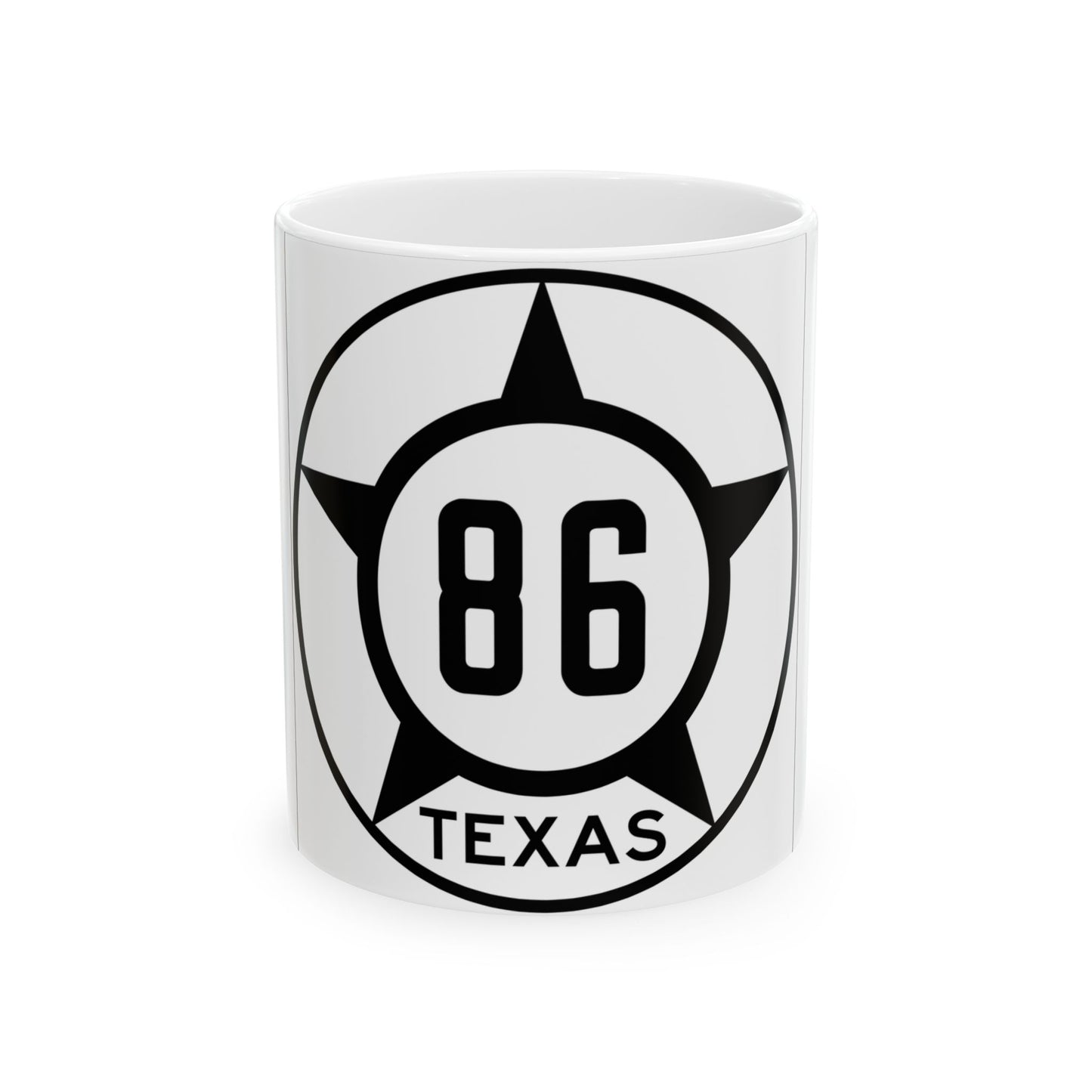 Old Texas 86 (Texas) (Road Sign) White Coffee Mug