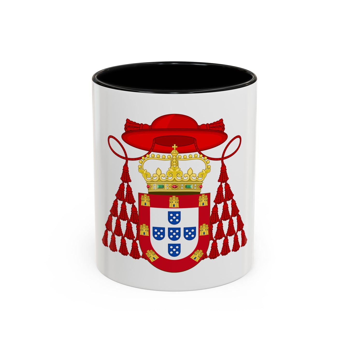 Ornamented Royal Coat of Arms of Cardinal Henry I of Portugal - Accent Coffee Mug