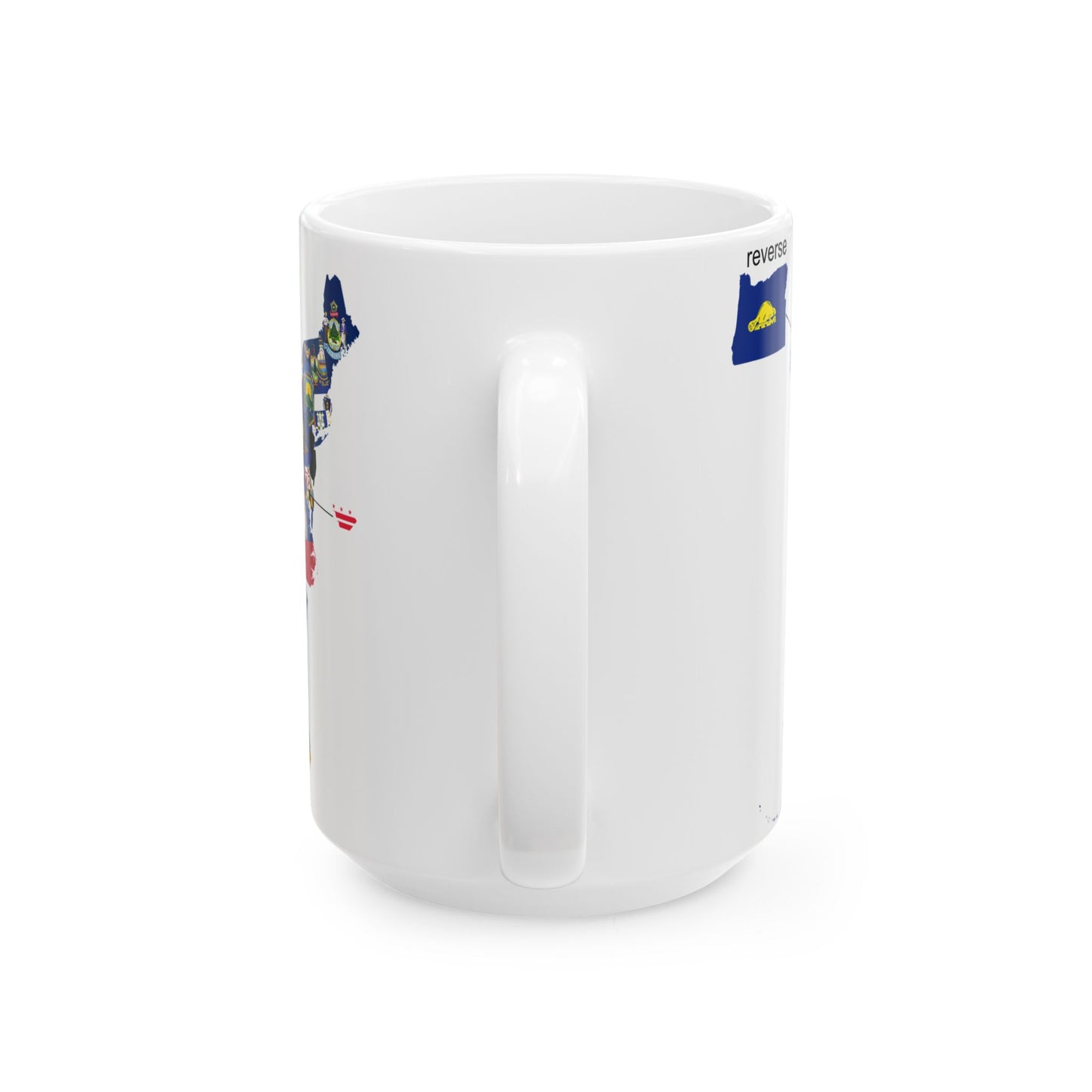 Flag-map of the US states and Washington D.C (United States) White Coffee Mug
