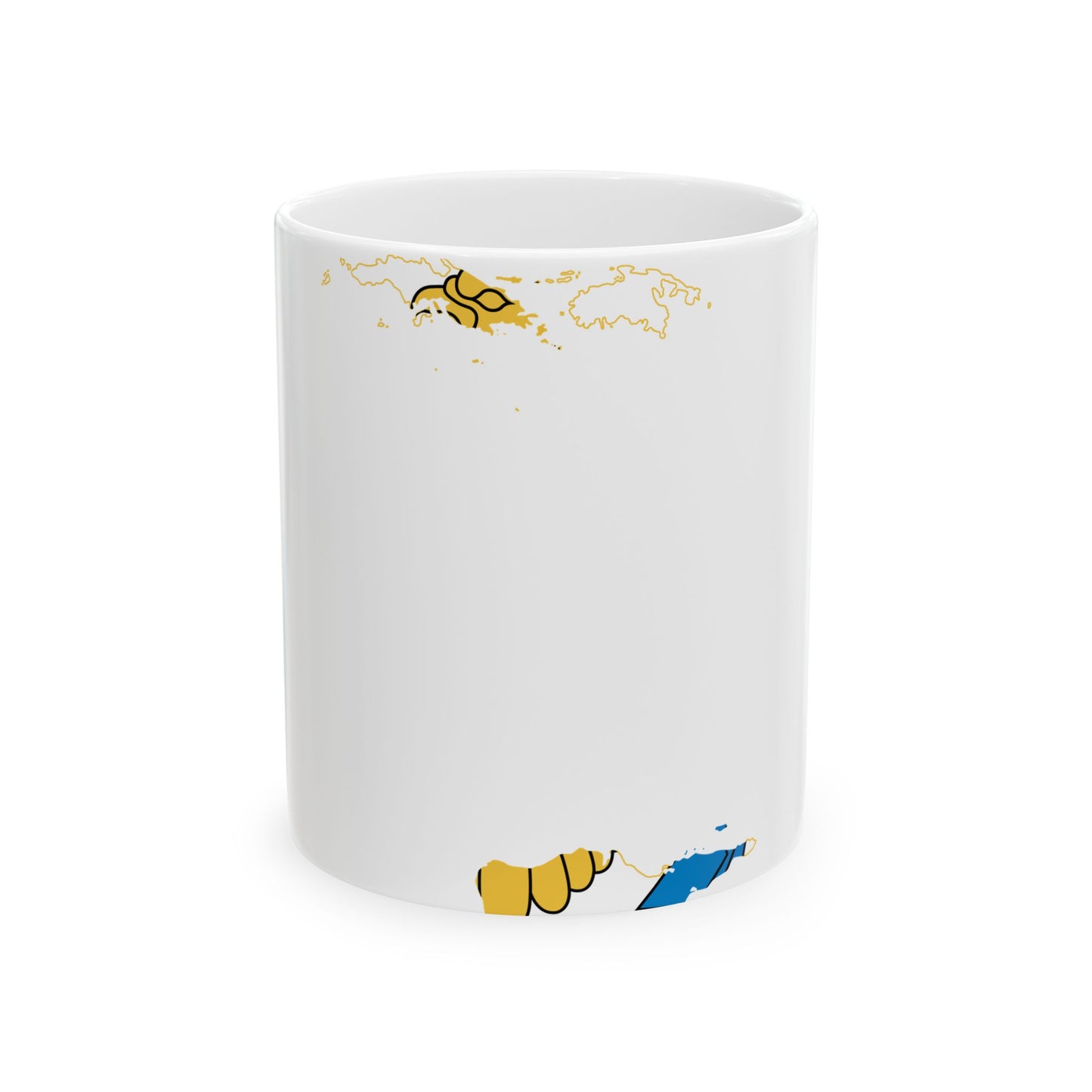 Flag-map of the United States Virgin Islands (United States) White Coffee Mug