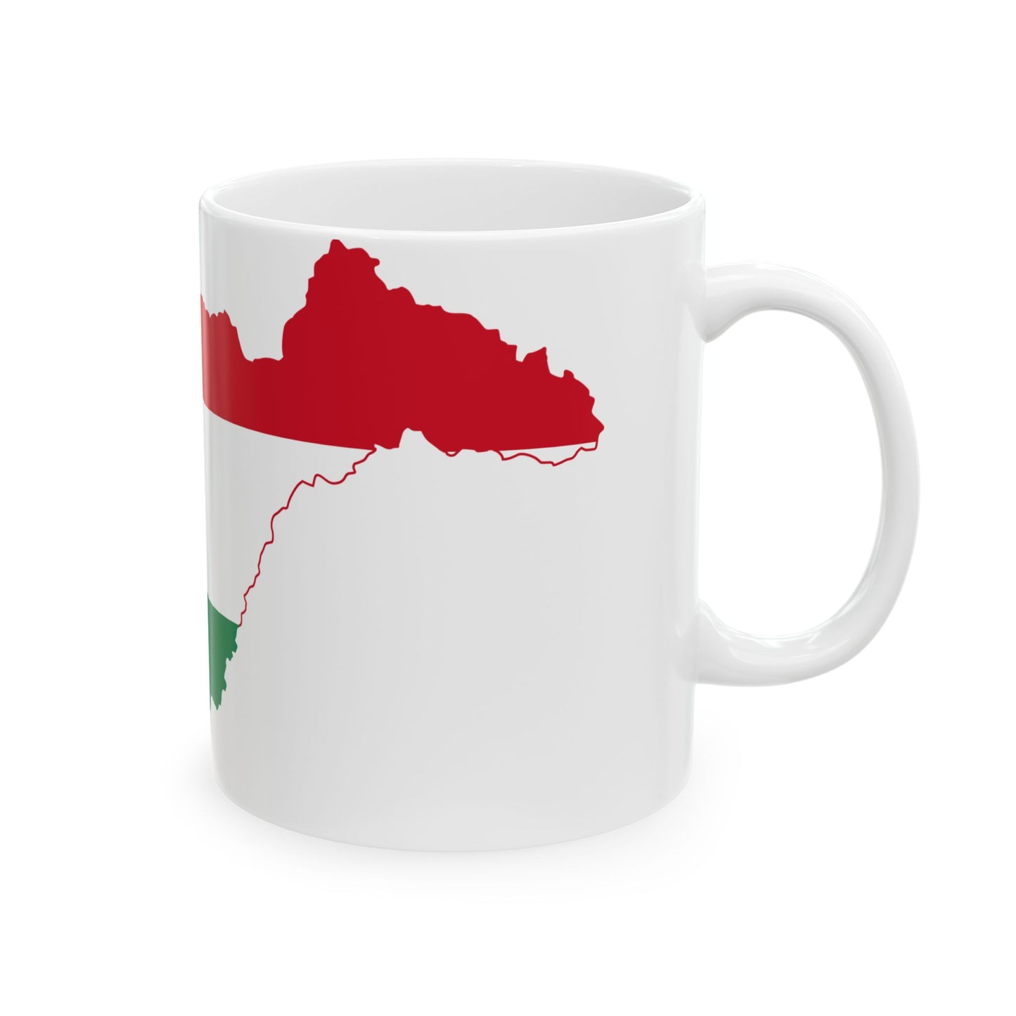 Flag-map of Hungary with Zakarpattia Oblast (Hungary) White Coffee Mug