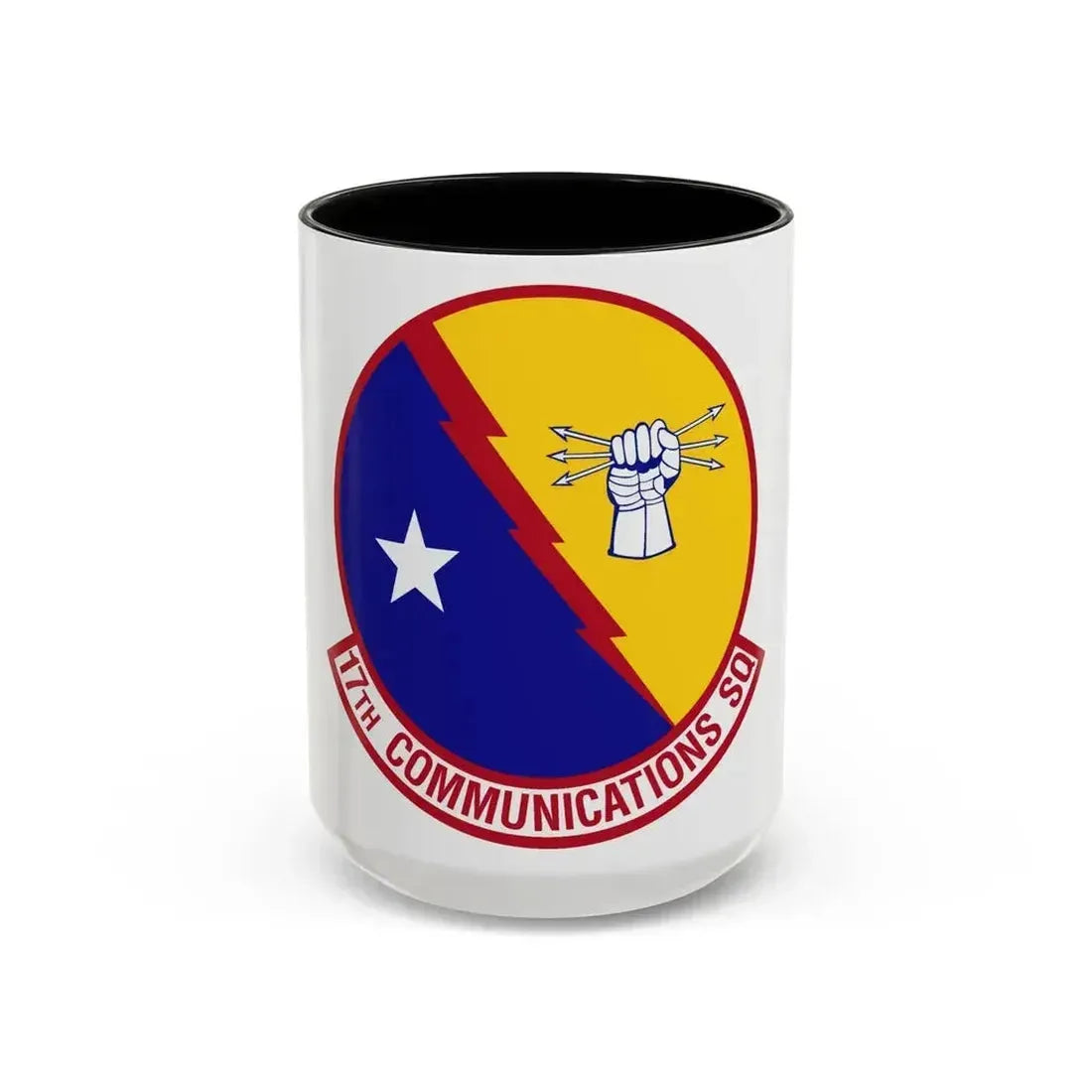 17th Communications Squadron (U.S. Air Force) Accent Coffee Mug 15oz Black - Go Mug Yourself