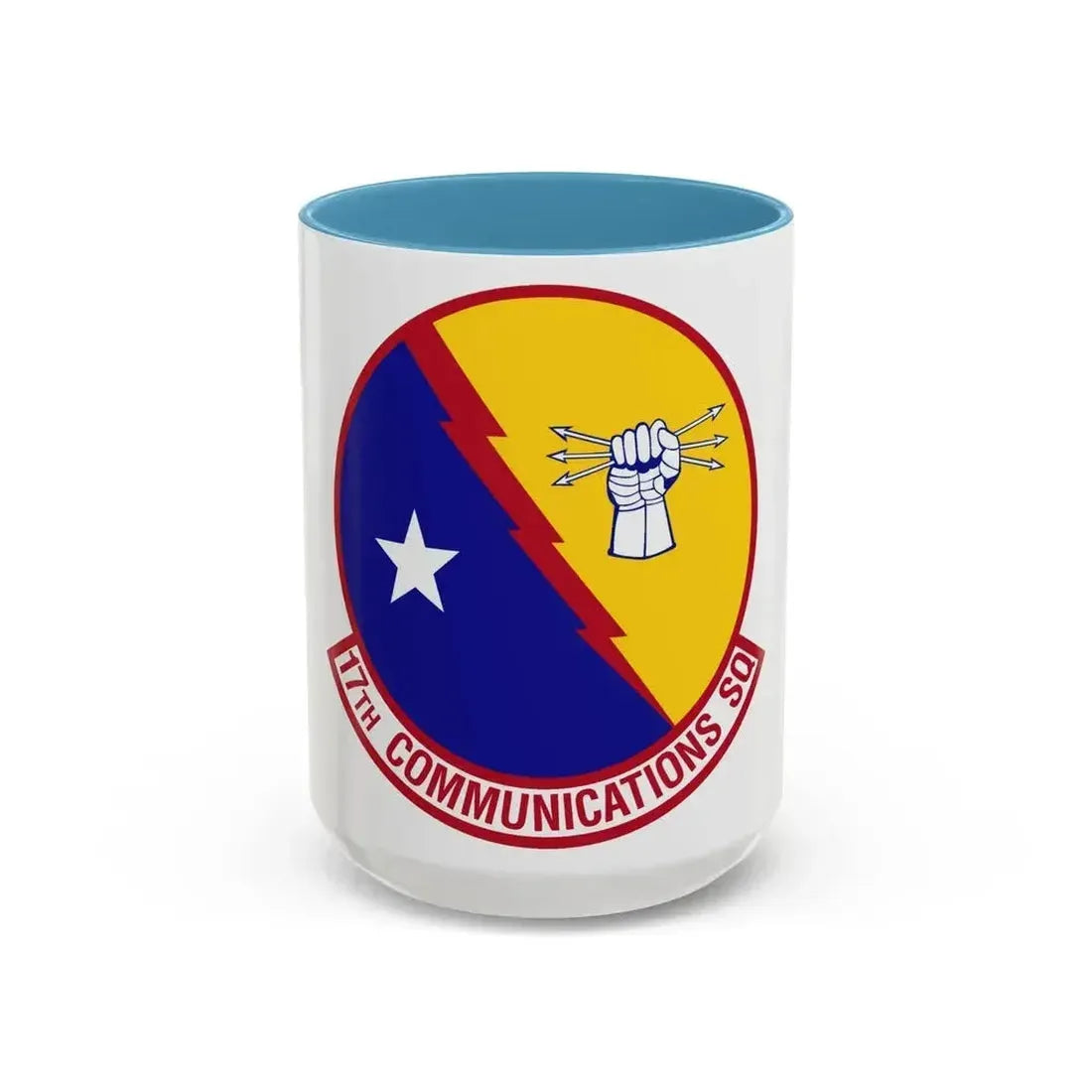 17th Communications Squadron (U.S. Air Force) Accent Coffee Mug 15oz Light Blue - Go Mug Yourself