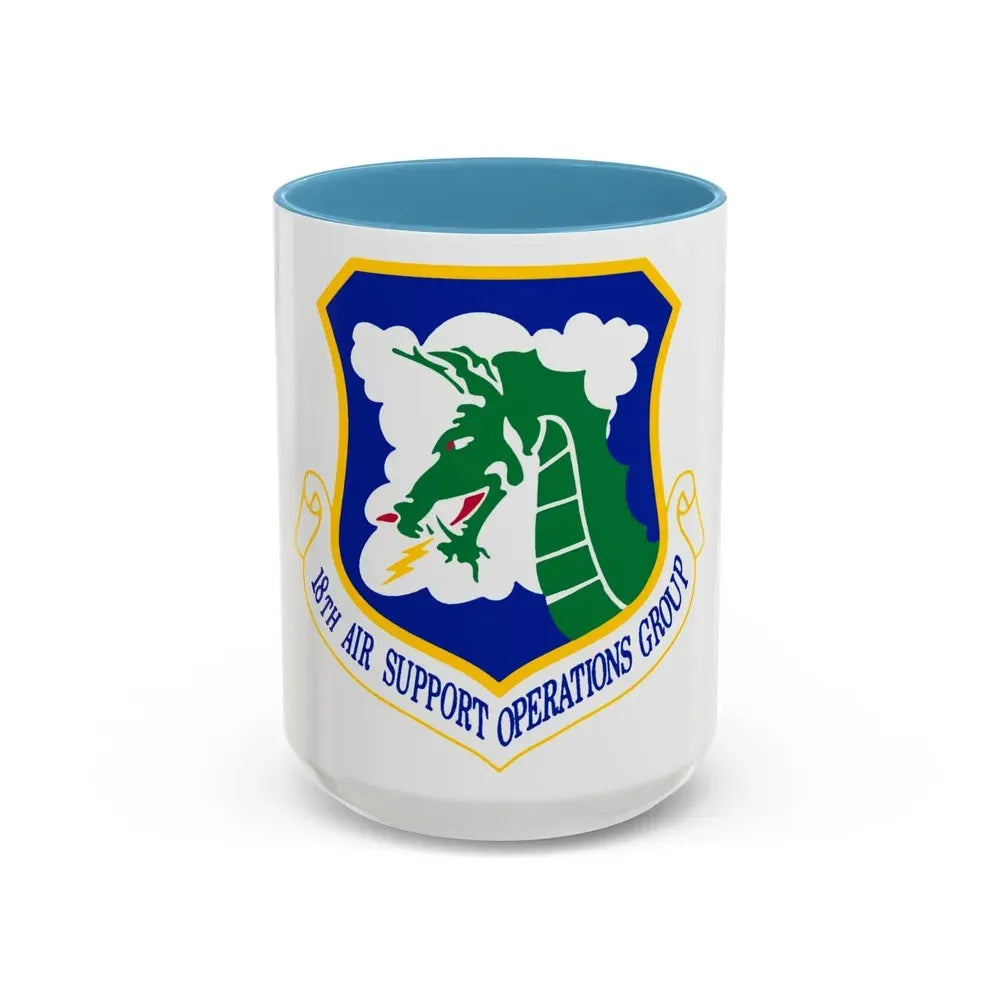 18 Air Support Operations Group ACC (U.S. Air Force) Accent Coffee Mug 15oz Light Blue - Go Mug Yourself