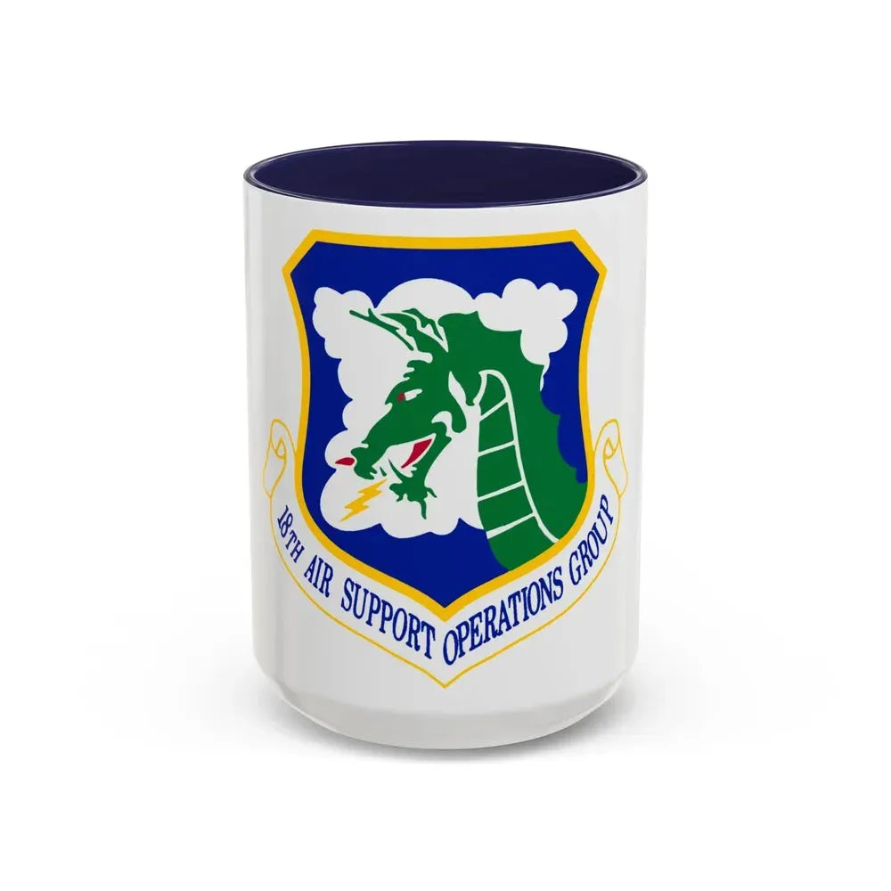 18 Air Support Operations Group ACC (U.S. Air Force) Accent Coffee Mug 15oz Navy - Go Mug Yourself