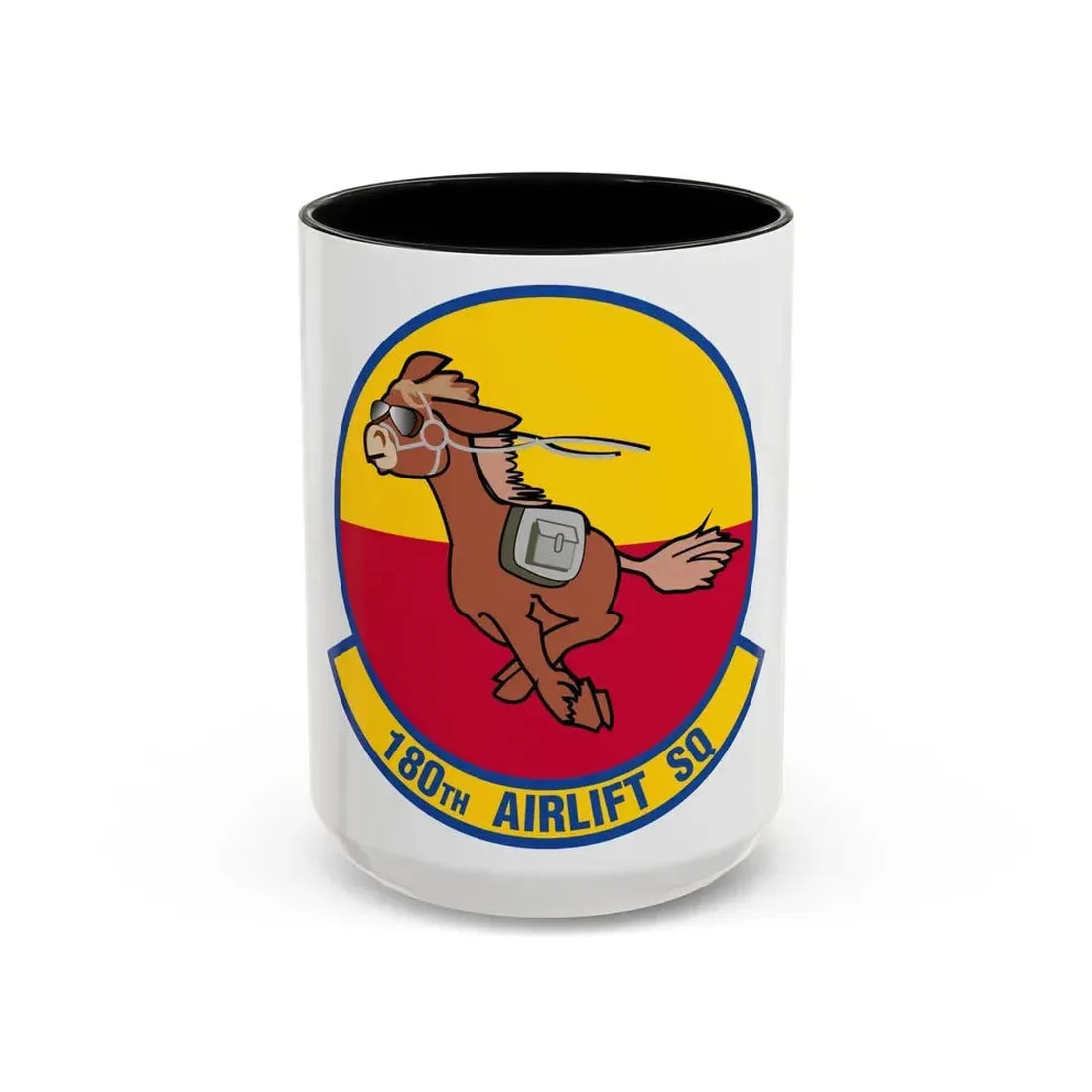 180 Airlift Squadron (U.S. Air Force) Accent Coffee Mug 15oz Black - Go Mug Yourself