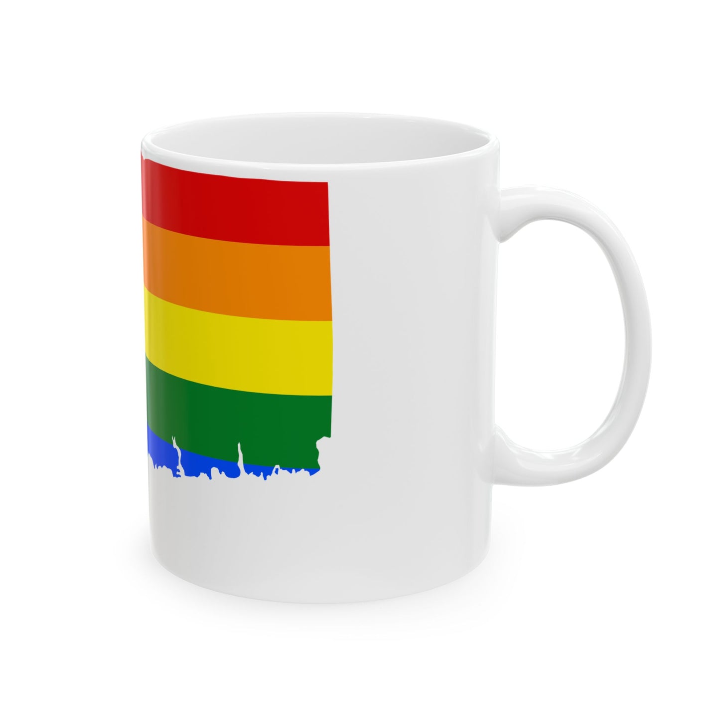 LGBT flag map of Connecticut (United States) White Coffee Mug