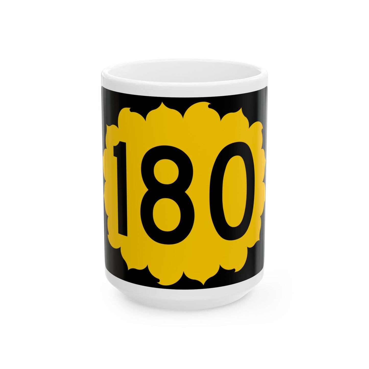 K-180 (Kansas) (Road Sign) White Coffee Mug