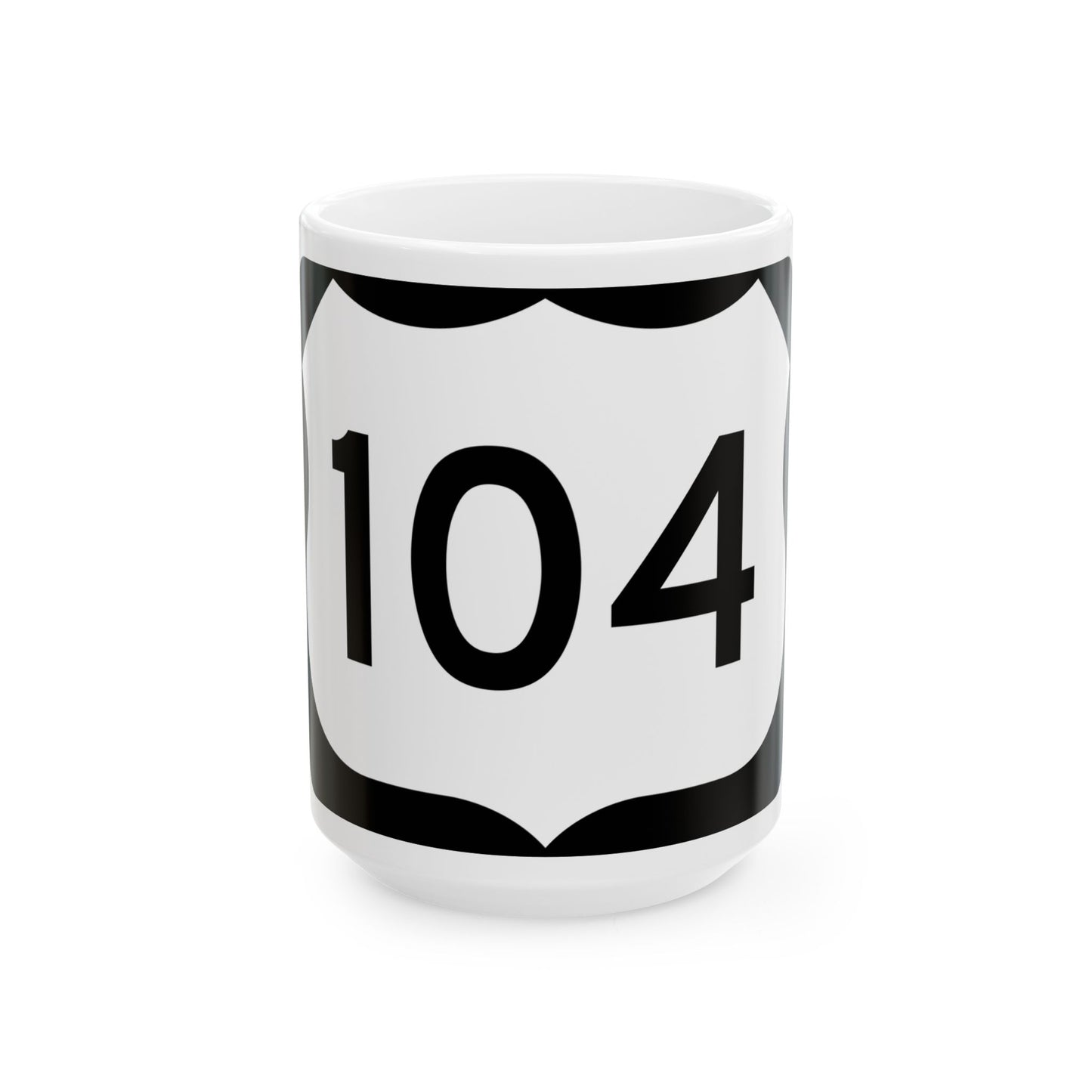 US 104 NY (New York) (Road Sign) White Coffee Mug
