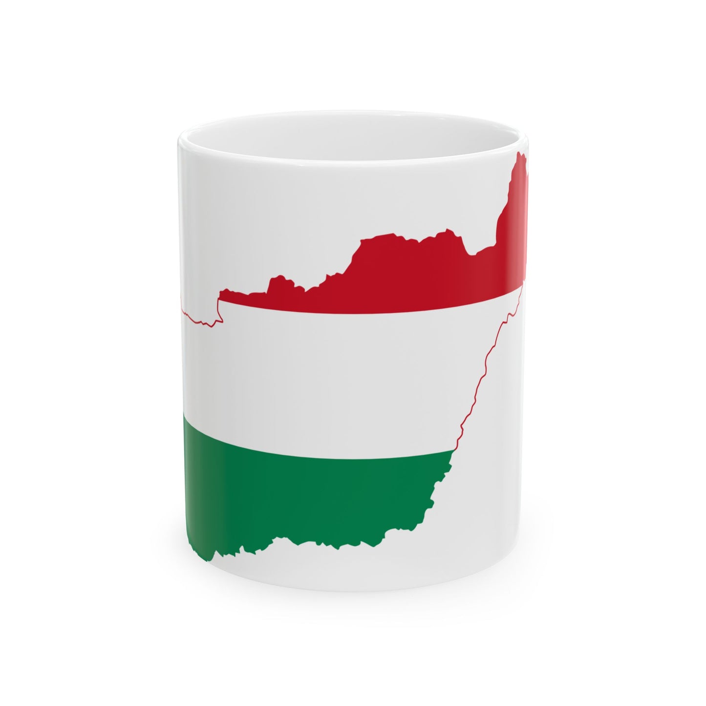 Flag-map of Hungary with Zakarpattia Oblast (Hungary) White Coffee Mug
