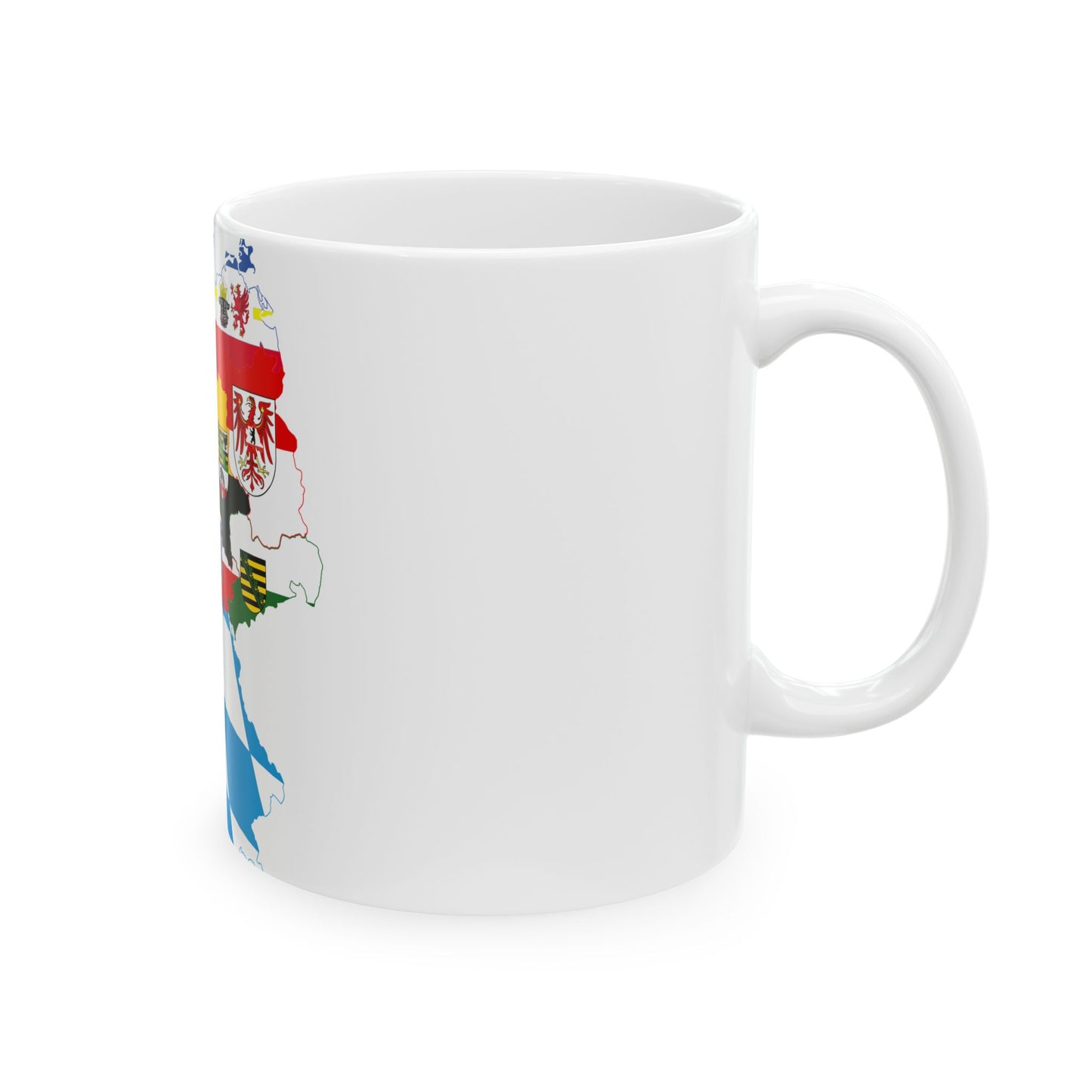 Flag-map of Germany subdivisions (Germany) White Coffee Mug
