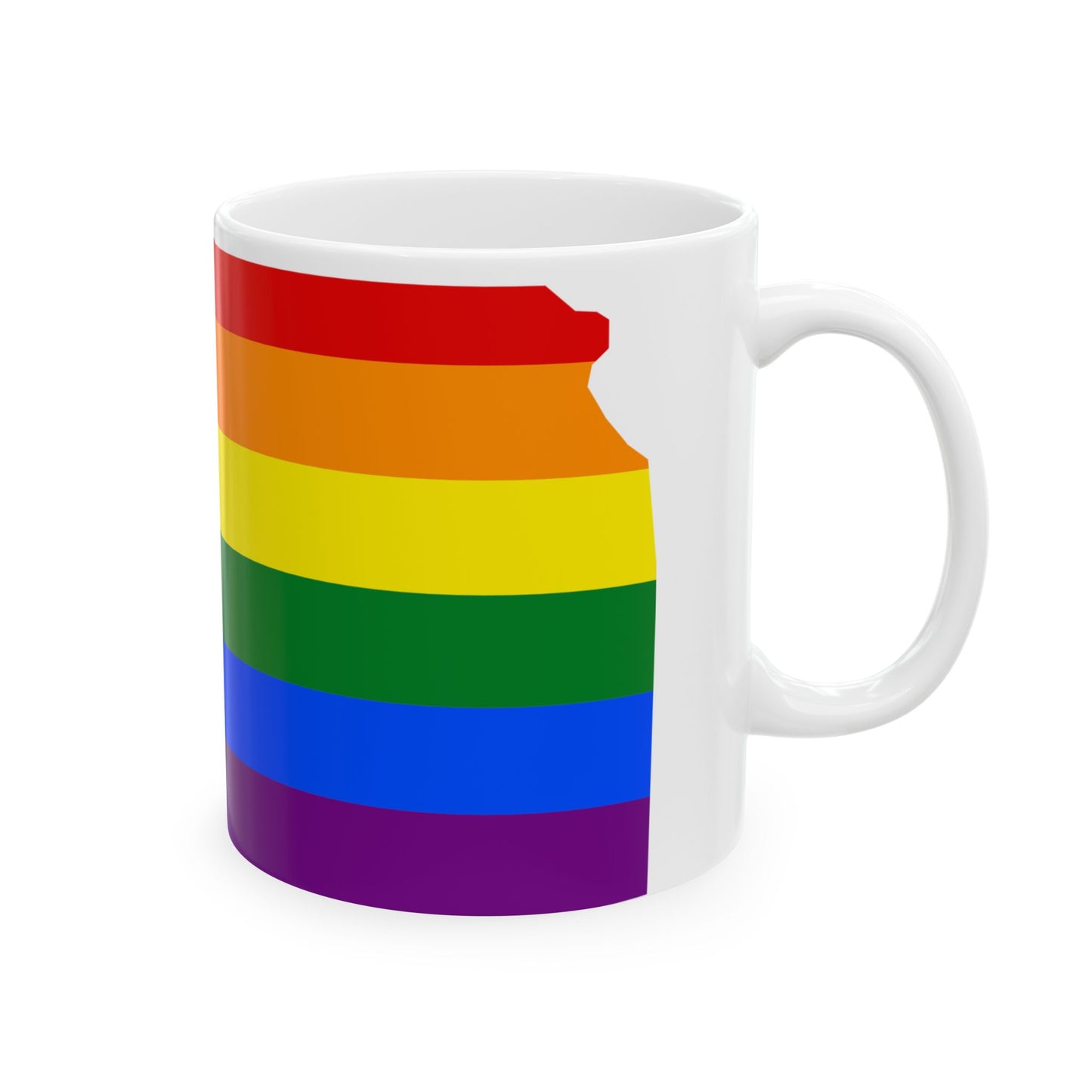 LGBT flag map of Kansas (United States) White Coffee Mug