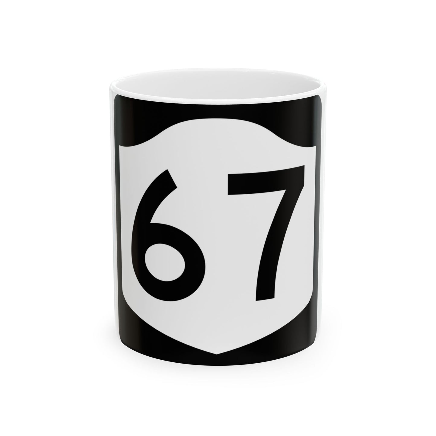 NY-67 (New York) (Road Sign) White Coffee Mug