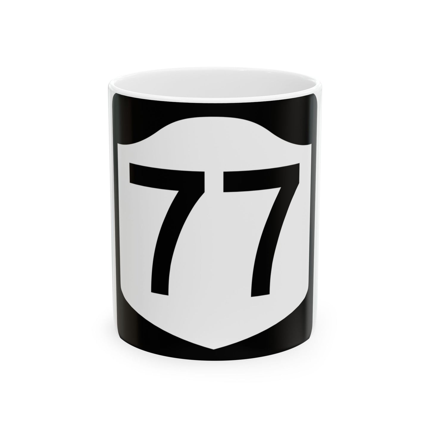 NY-77 (New York) (Road Sign) White Coffee Mug