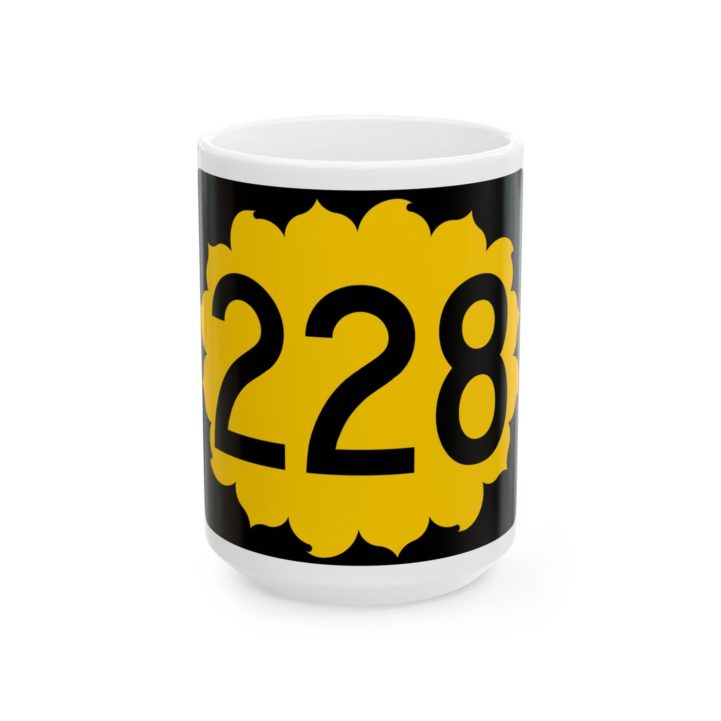 K-228 (Kansas) (Road Sign) White Coffee Mug